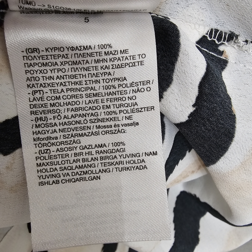 Nwot LC Waikiki Classic Longsleeve White/Black/Tan Animal Print Maxidress - Picture 15 of 16